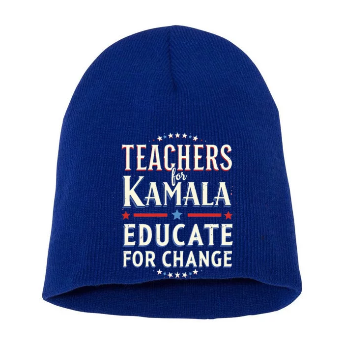 Educators Support Kamala Harris Education Teacher Harris Short Acrylic Beanie