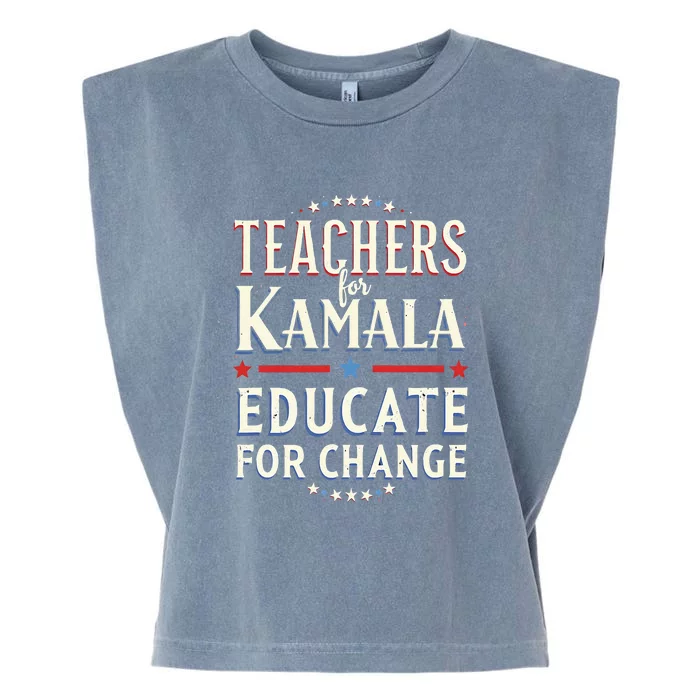 Educators Support Kamala Harris Education Teacher Harris Garment-Dyed Women's Muscle Tee