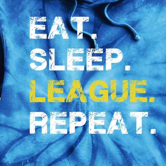 Eat Sleep League Repeat Sports Game Gaming Gift Cool Gift Tie Dye Hoodie