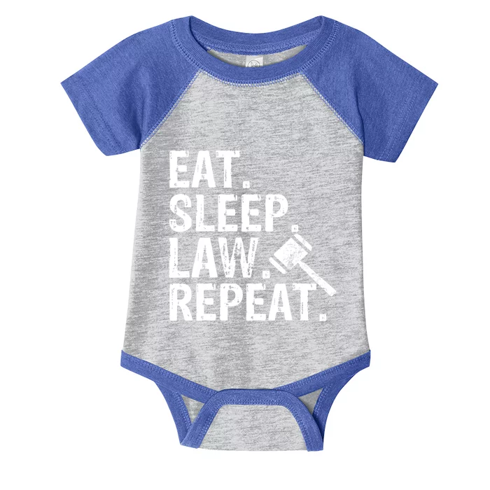 Eat Sleep Law Repeat School Lawyer Gift Great Gift Infant Baby Jersey Bodysuit