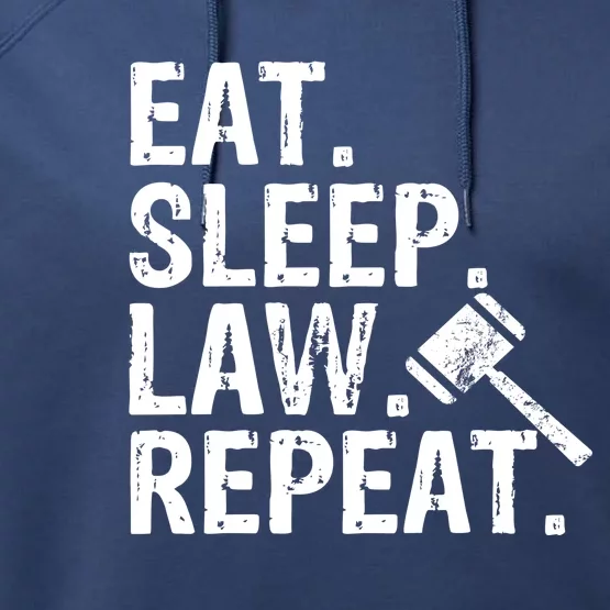 Eat Sleep Law Repeat School Lawyer Gift Great Gift Performance Fleece Hoodie