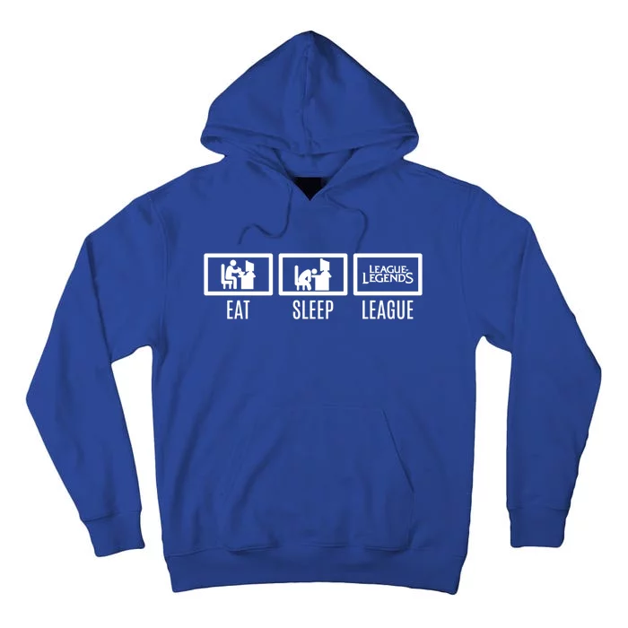 Eat Sleep League Repeat Gift Challenger Funny Gift Tall Hoodie