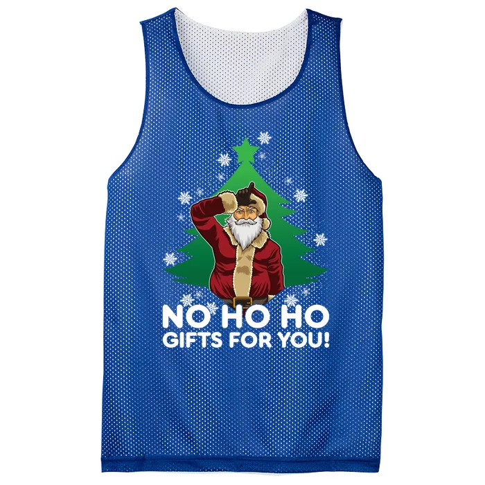 Evil Santa Loser Gesture No Ho Ho Funny Gift For You! Christmas Funny Gift Mesh Reversible Basketball Jersey Tank