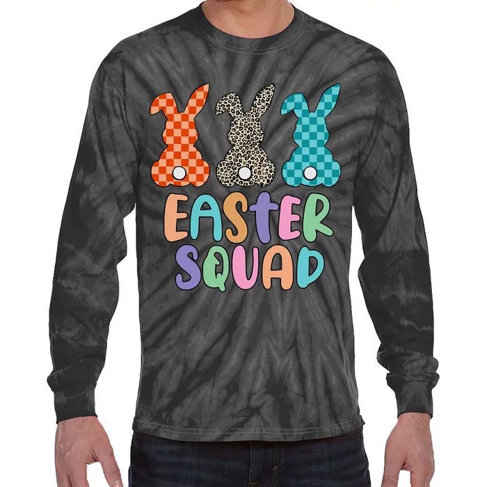 Easter Squad Leopard Bunny Gift for easter day Tie-Dye Long Sleeve Shirt