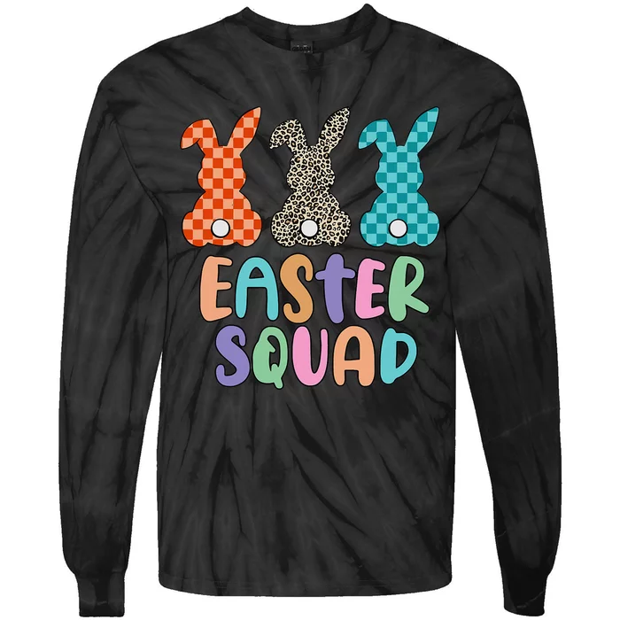 Easter Squad Leopard Bunny Gift for easter day Tie-Dye Long Sleeve Shirt