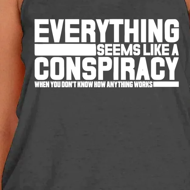 Everything Seems Like A Conspiracy Women's Knotted Racerback Tank