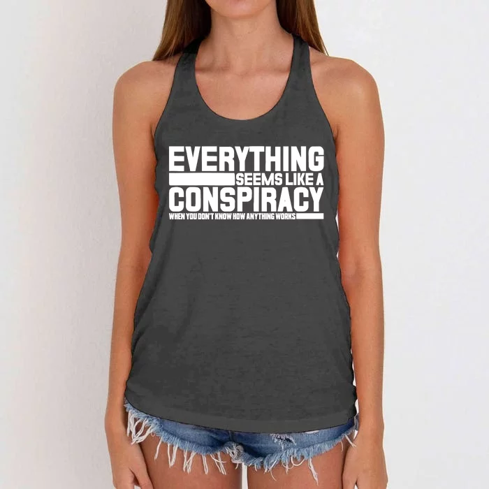 Everything Seems Like A Conspiracy Women's Knotted Racerback Tank