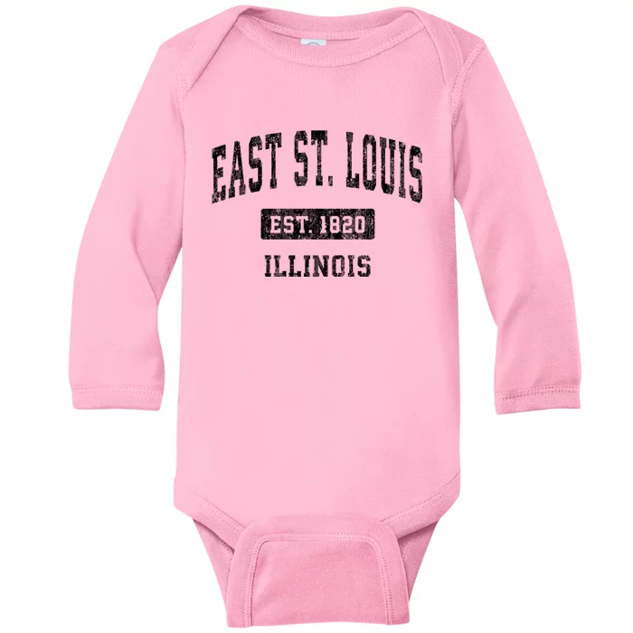 East St. Louis Illinois Il Vintage Sports Baby Long Sleeve Bodysuit