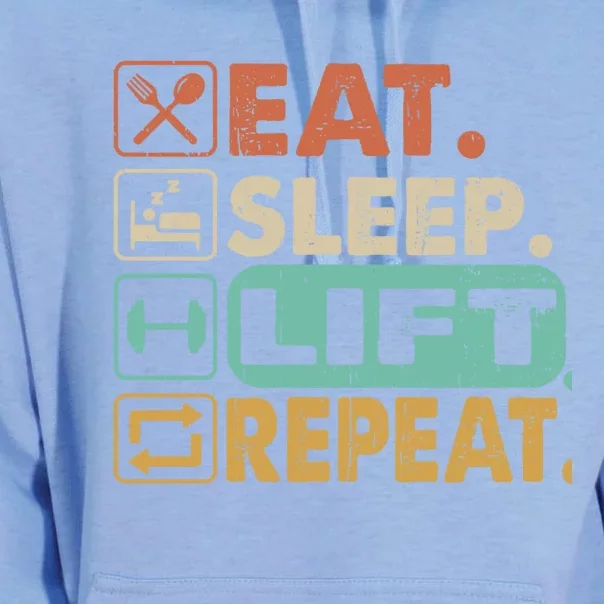 Eat Sleep Lift Repeat Gym Bodybuilding Gift Unisex Surf Hoodie