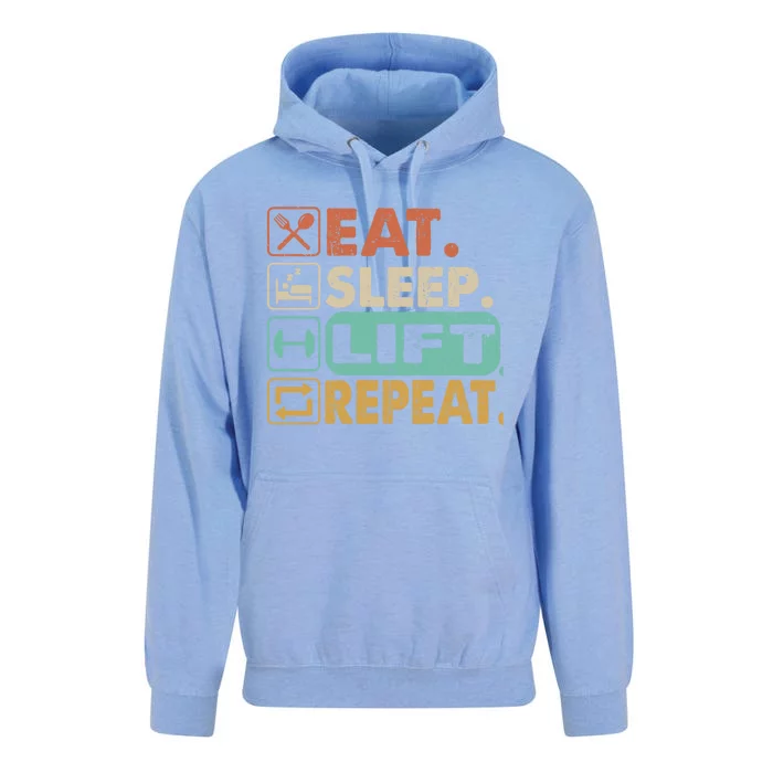 Eat Sleep Lift Repeat Gym Bodybuilding Gift Unisex Surf Hoodie