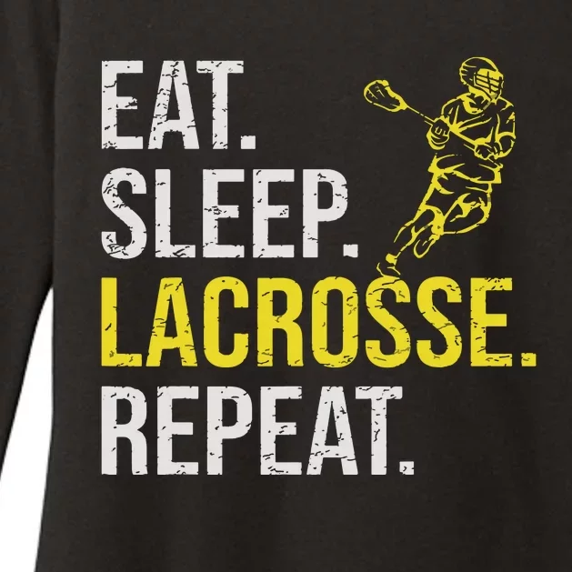 Eat Sleep Lacrosse Repeat Sports Team Gifts Men Fathers Day Womens CVC Long Sleeve Shirt