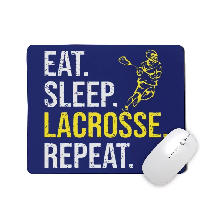 Eat Sleep Lacrosse Repeat Sports Team Gifts Men Fathers Day Mousepad