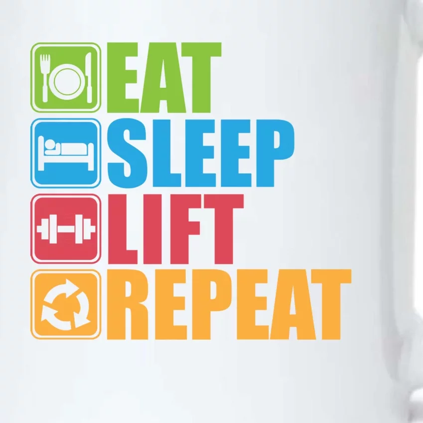 Eat Sleep Lift Repeat Meaningful Gift Gym Motivational Cute Gift Black Color Changing Mug