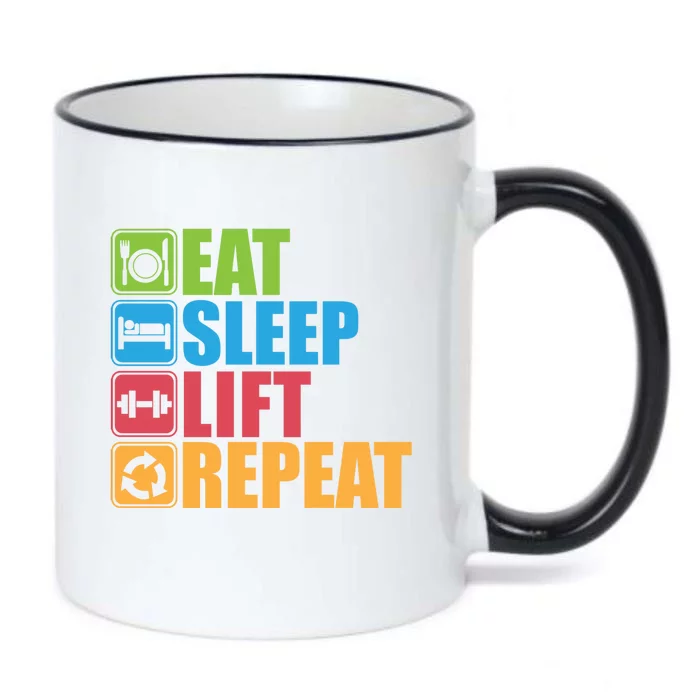 Eat Sleep Lift Repeat Meaningful Gift Gym Motivational Cute Gift Black Color Changing Mug