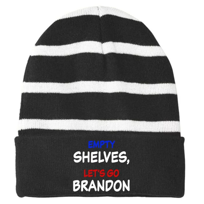 Empty Shelves Let's Go Brandon Classic Striped Beanie with Solid Band