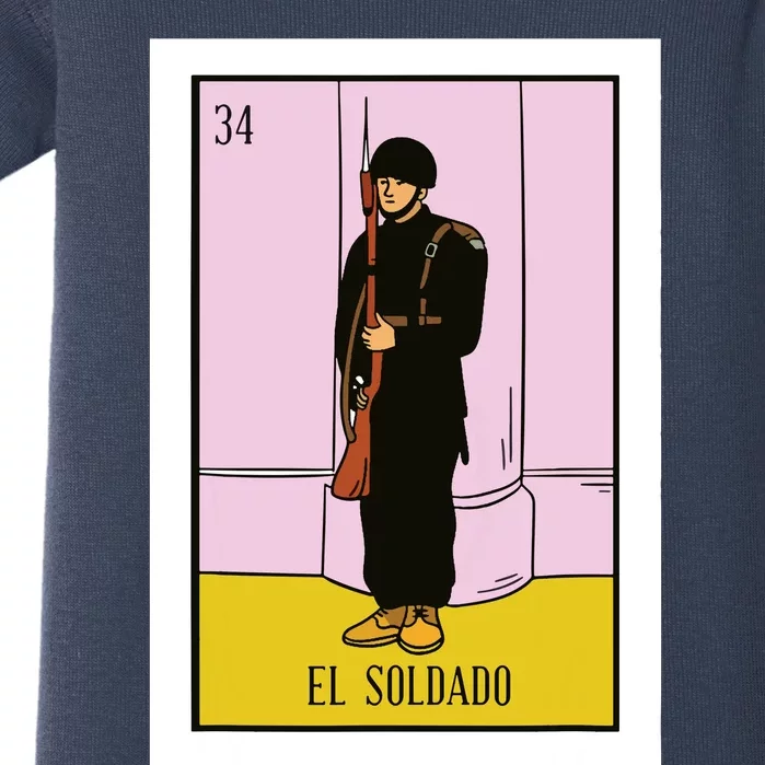 El Soldado Lottery Gift The Soldier Card Mexican Lottery Baby Bodysuit