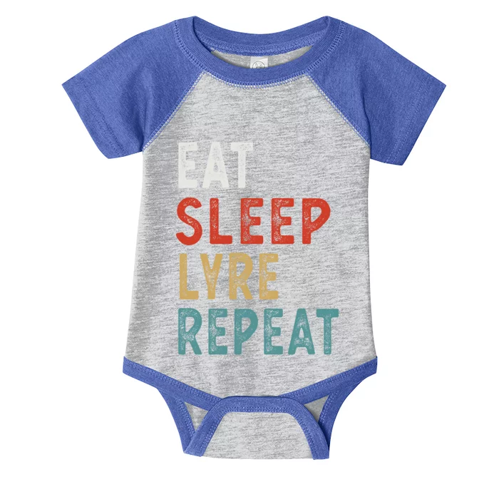 Eat Sleep Lyre Repeat Funny Player Gift Idea Vintage Retro Gift Infant Baby Jersey Bodysuit