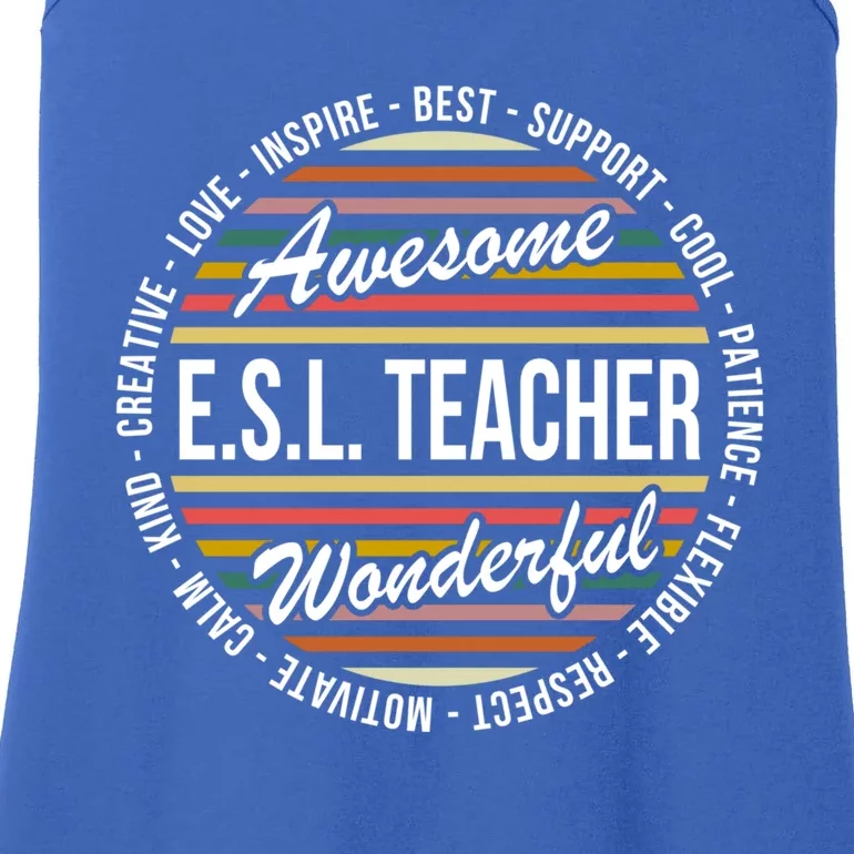 E S L Teacher Funny Funny Gift Appreciation Gift Ladies Essential Tank