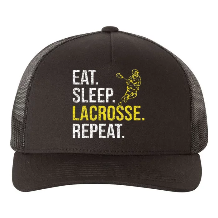 Eat Sleep Lacrosse Repeat Sports Team Gifts  Fathers Day Yupoong Adult 5-Panel Trucker Hat