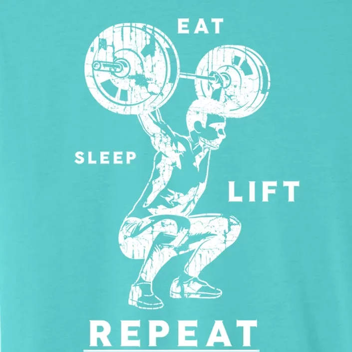 Eat Sleep Lift Repeat Gym American Workout Usa Flag Gift ChromaSoft Performance T-Shirt