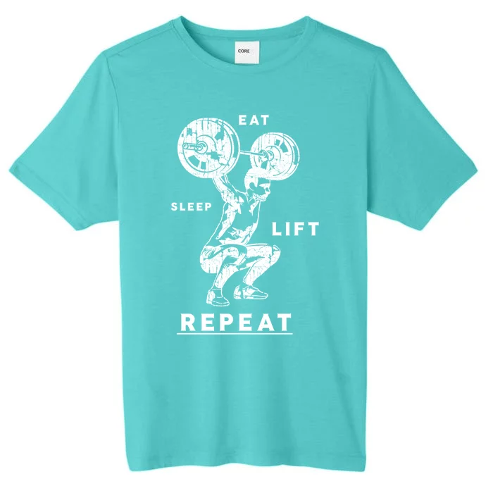 Eat Sleep Lift Repeat Gym American Workout Usa Flag Gift ChromaSoft Performance T-Shirt