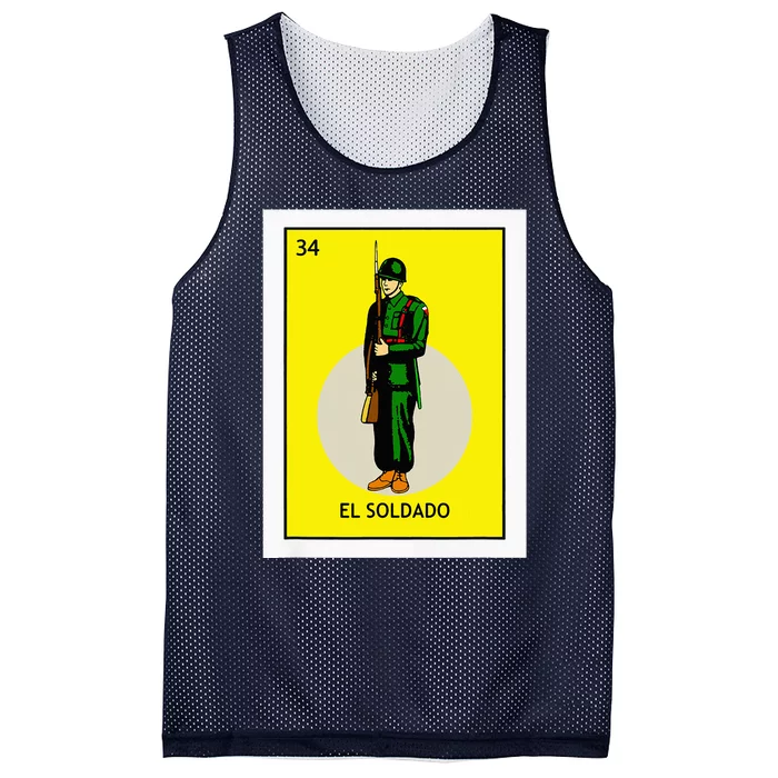 El Soldado Lottery The Soldier Card Mexican Lottery Cinco Mesh Reversible Basketball Jersey Tank