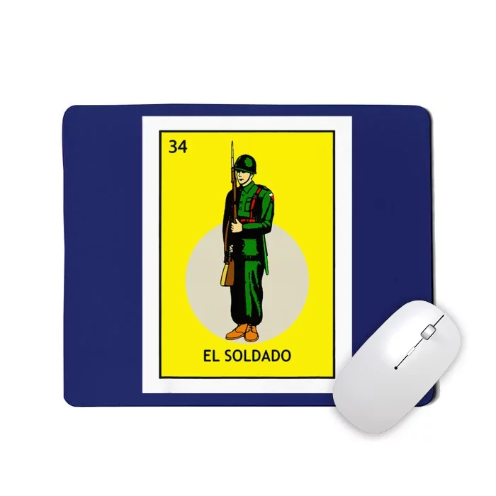 El Soldado Lottery The Soldier Card Mexican Lottery Cinco Mousepad