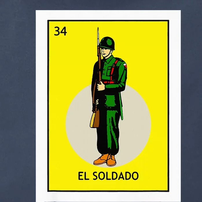 El Soldado Lottery The Soldier Card Mexican Lottery Cinco Zip Tote Bag