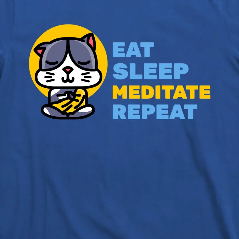 Eat Sleep Meditate Repeat Zen Cat Yoga Gift T-Shirt