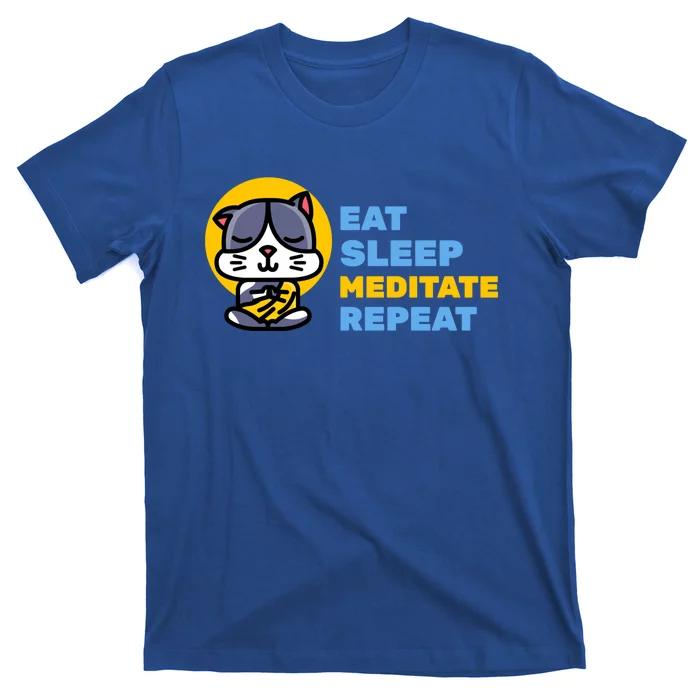 Eat Sleep Meditate Repeat Zen Cat Yoga Gift T-Shirt