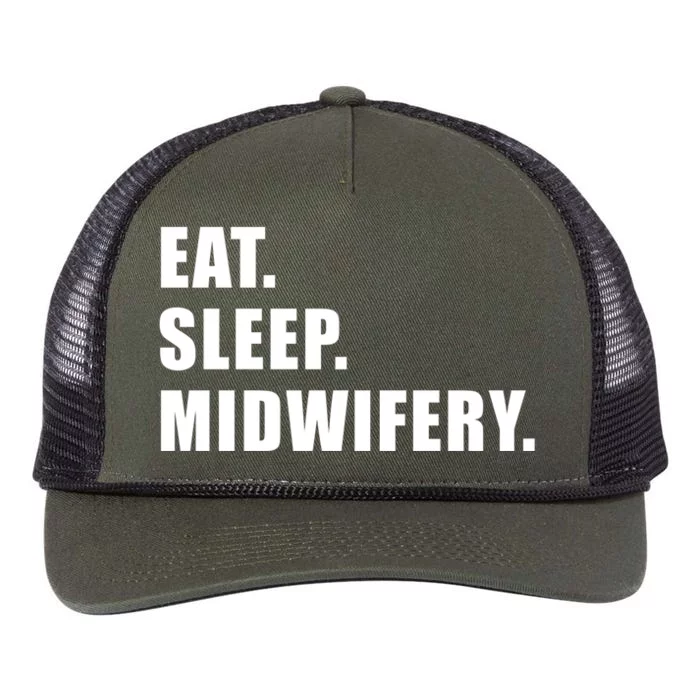 Eat Sleep Midwifery Midwife Nursing Nurse Gift Retro Rope Trucker Hat Cap