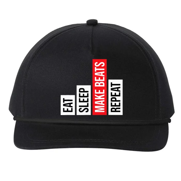 Eat Sleep Make Beats Repeat Music Producer Snapback Five-Panel Rope Hat