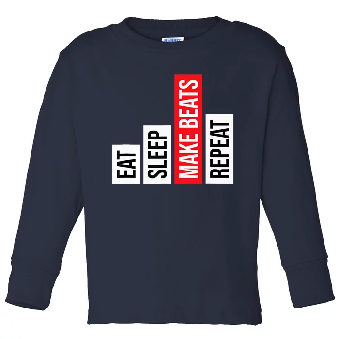 Eat Sleep Make Beats Repeat Music Producer Toddler Long Sleeve Shirt