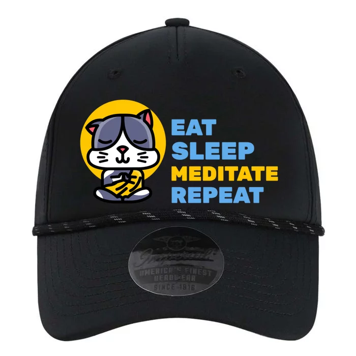 Eat Sleep Meditate Repeat Zen Cat Yoga Gift Performance The Dyno Cap