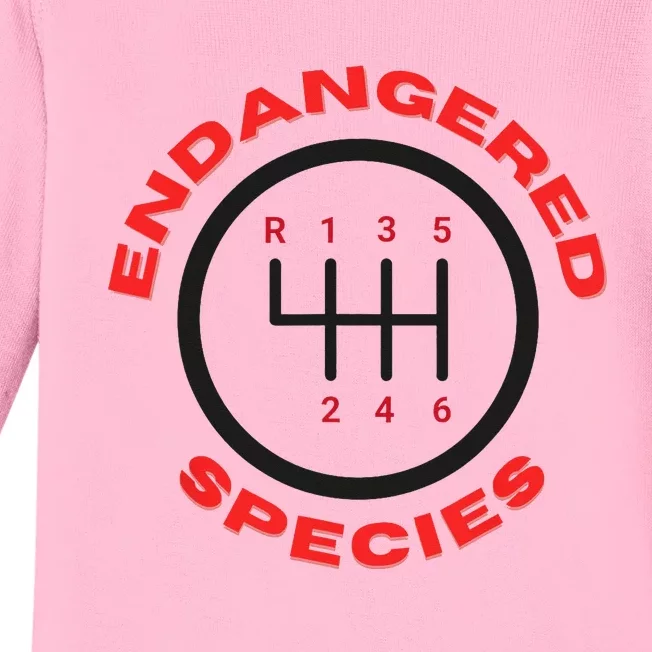 Endangered Species Manual Gearbox Stick Shift 6 Speed Baby Long Sleeve Bodysuit