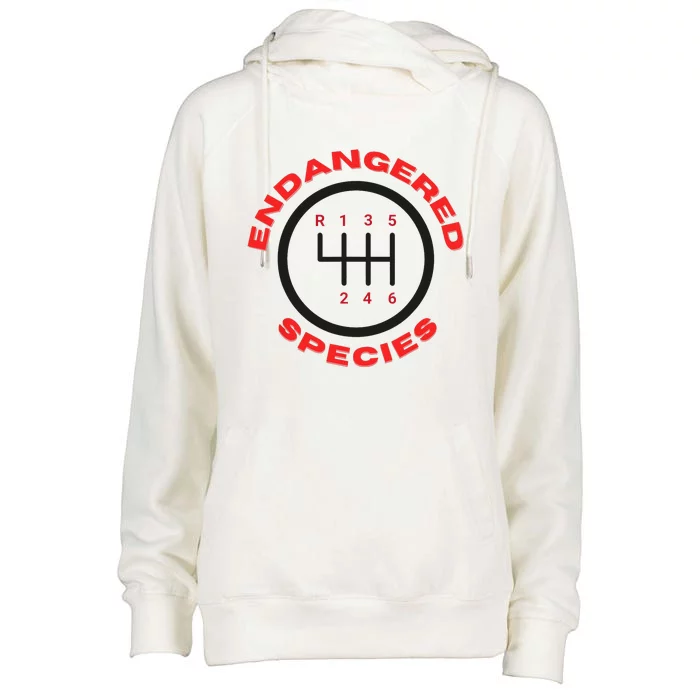 Endangered Species Manual Gearbox Stick Shift 6 Speed Womens Funnel Neck Pullover Hood