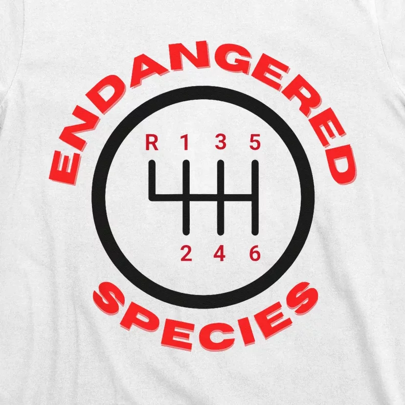 Endangered Species Manual Gearbox Stick Shift 6 Speed T-Shirt