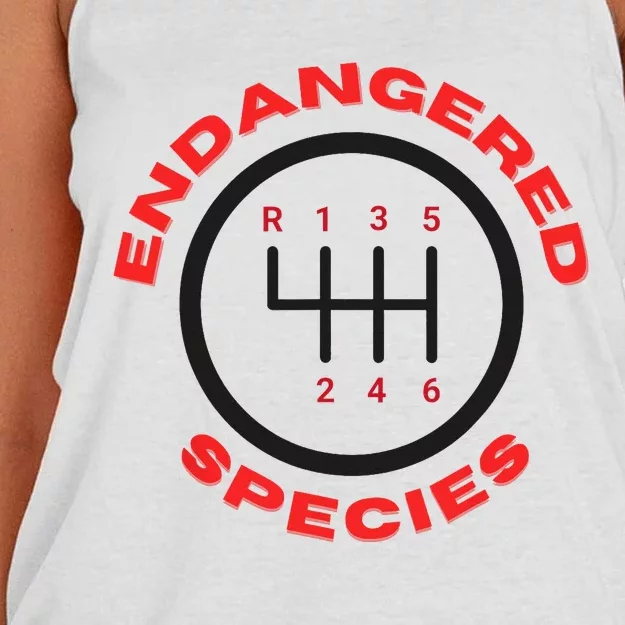 Endangered Species Manual Gearbox Stick Shift 6 Speed Women's Knotted Racerback Tank