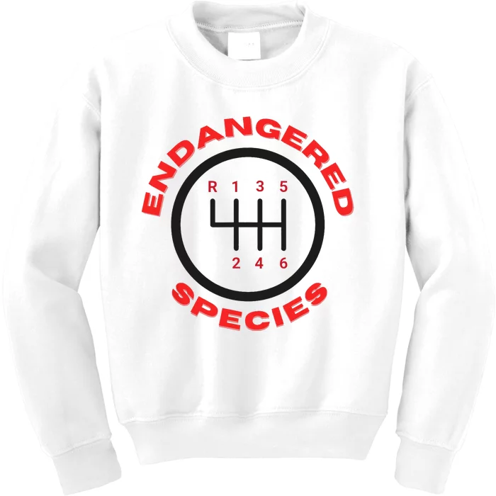 Endangered Species Manual Gearbox Stick Shift 6 Speed Kids Sweatshirt