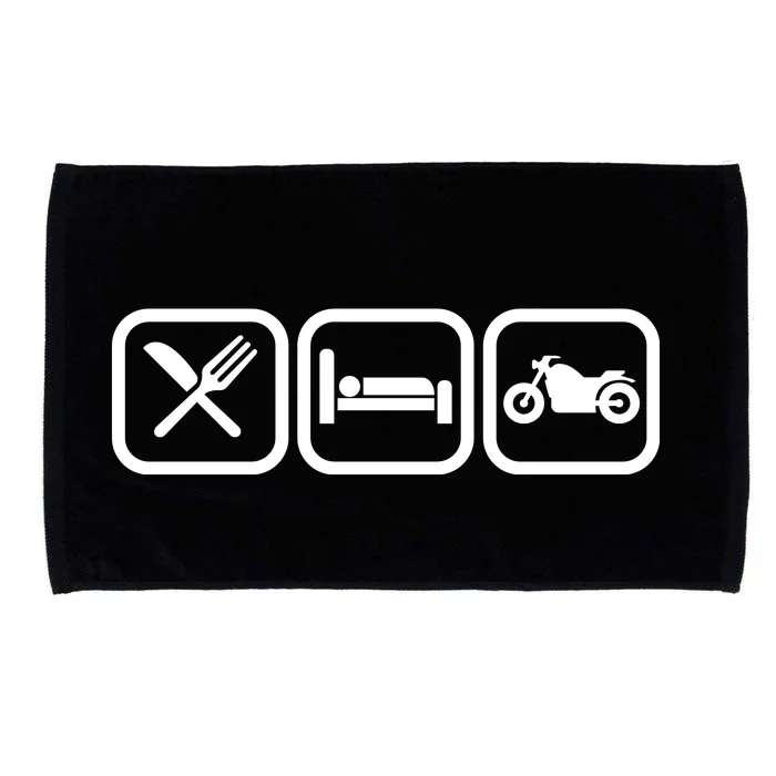 Eat Sleep Motorcycle Biker Fan Microfiber Hand Towel