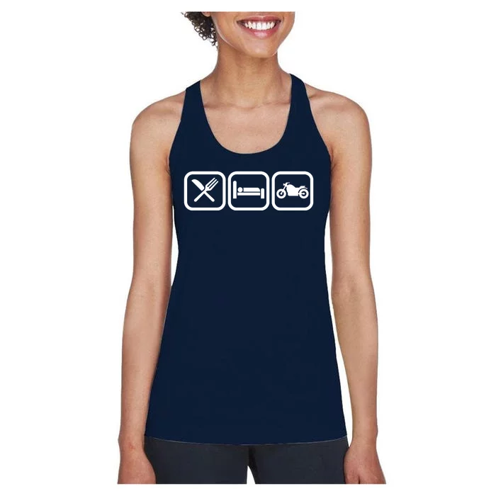 Eat Sleep Motorcycle Biker Fan Women's Racerback Tank