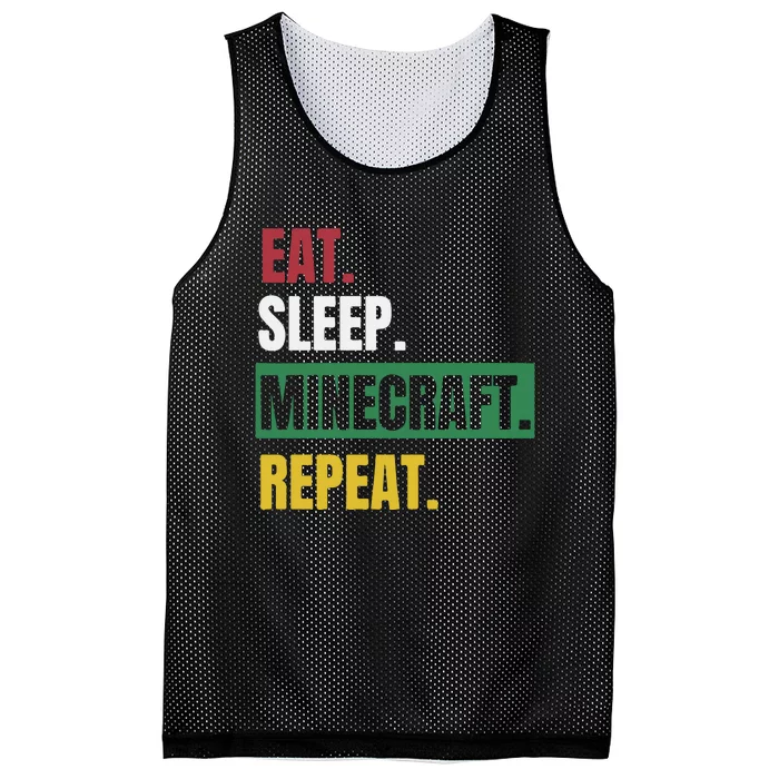 Eat Sleep Mine.Craft Repeat Mesh Reversible Basketball Jersey Tank