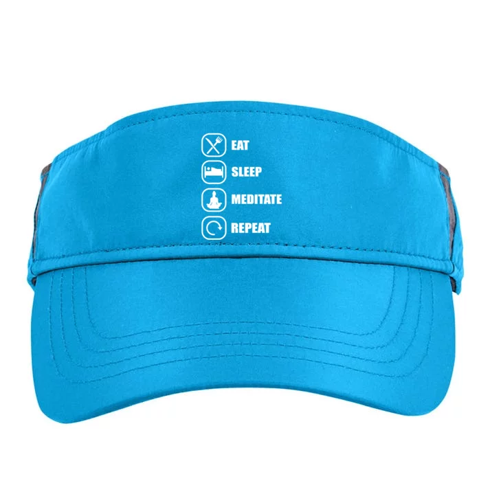 Eat Sleep Meditate Repeat Yoga Meditation Gift Adult Drive Performance Visor