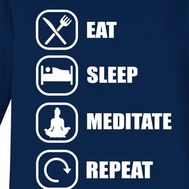 Eat Sleep Meditate Repeat Yoga Meditation Gift Baby Long Sleeve Bodysuit