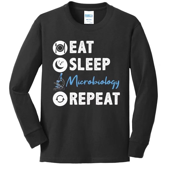 Eat Sleep Microbiology Repeat Microbiologist Kids Long Sleeve Shirt