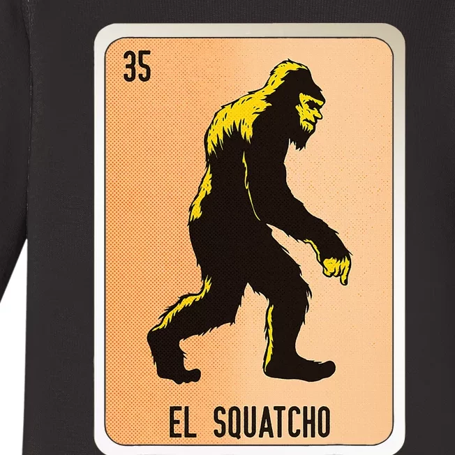 El Squatcho Mexican Slang Chicano Bingo Cards Baby Long Sleeve Bodysuit