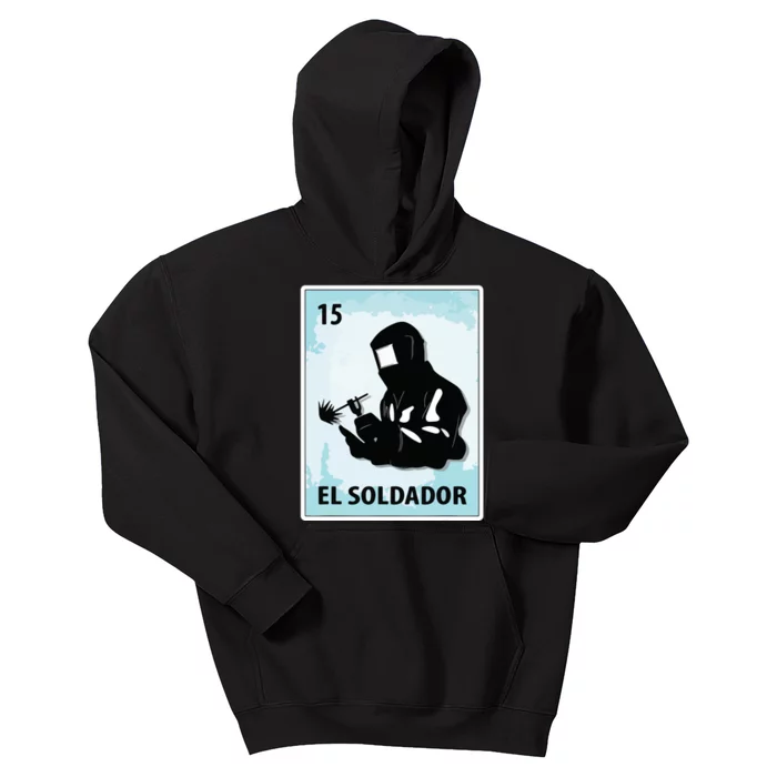 El Soldador Mexican Welder Cards Kids Hoodie