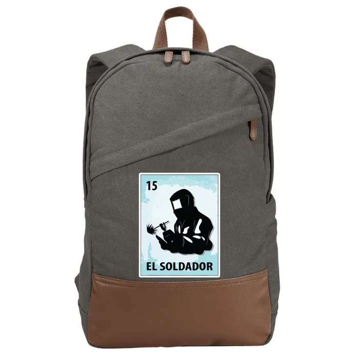 El Soldador Mexican Welder Cards Cotton Canvas Backpack