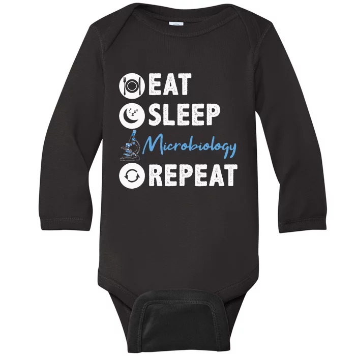 Eat Sleep Microbiology Repeat Microbiologist Baby Long Sleeve Bodysuit