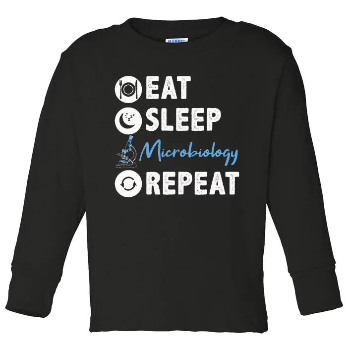 Eat Sleep Microbiology Repeat Microbiologist Toddler Long Sleeve Shirt